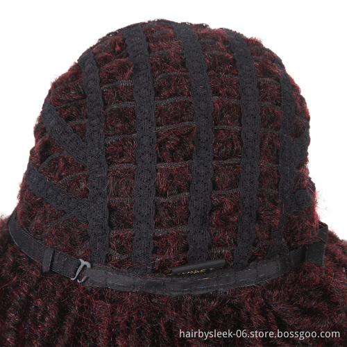 Magic Hair 13"Inch High Temperature Fiber Dreadlock Ombre Burg Crochet Twist Hair Soft Short Synthetic Wigs For Black Women